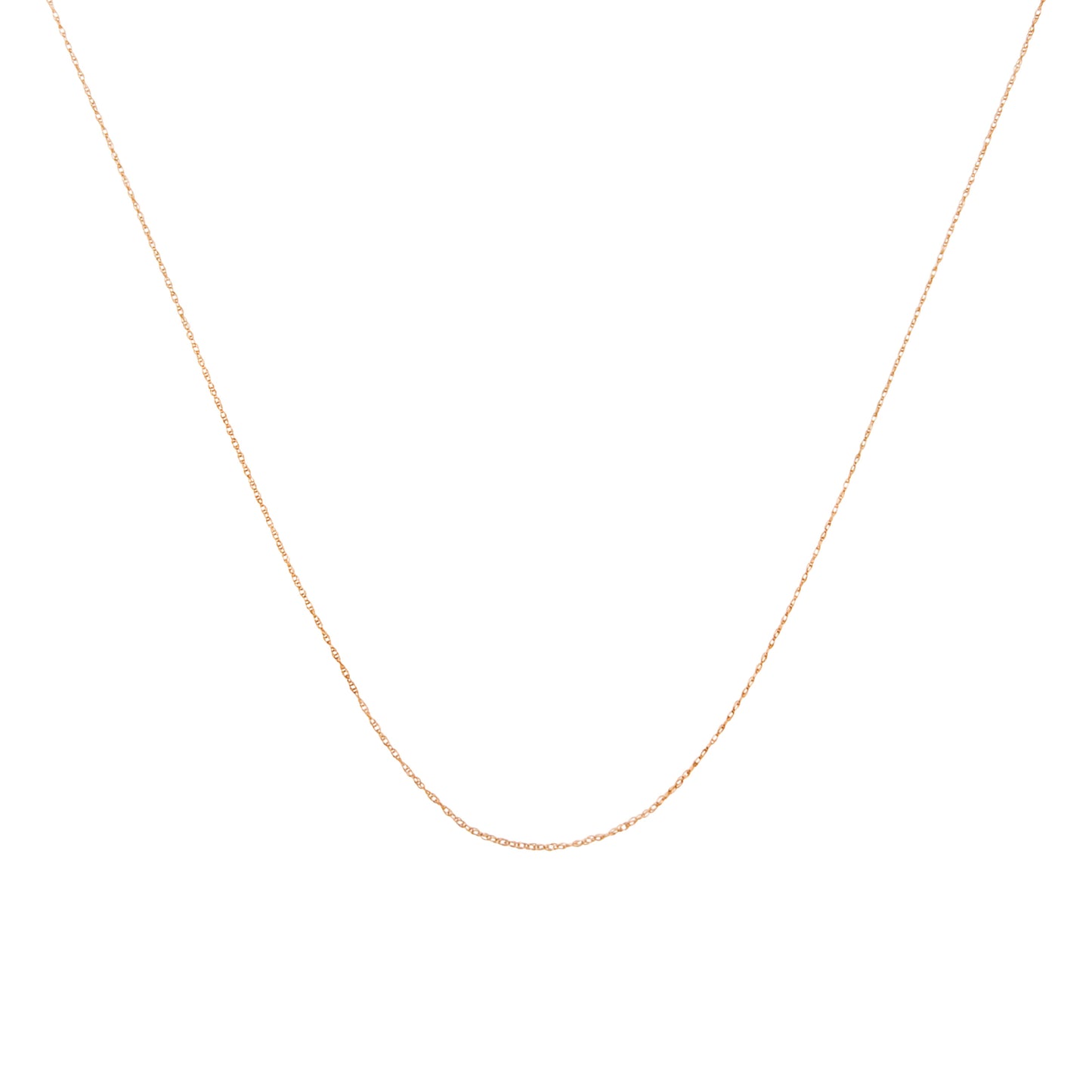 Solid 10K Yellow Gold 0.5mm Slim and Dainty Unisex 18" Rope Chain Necklace