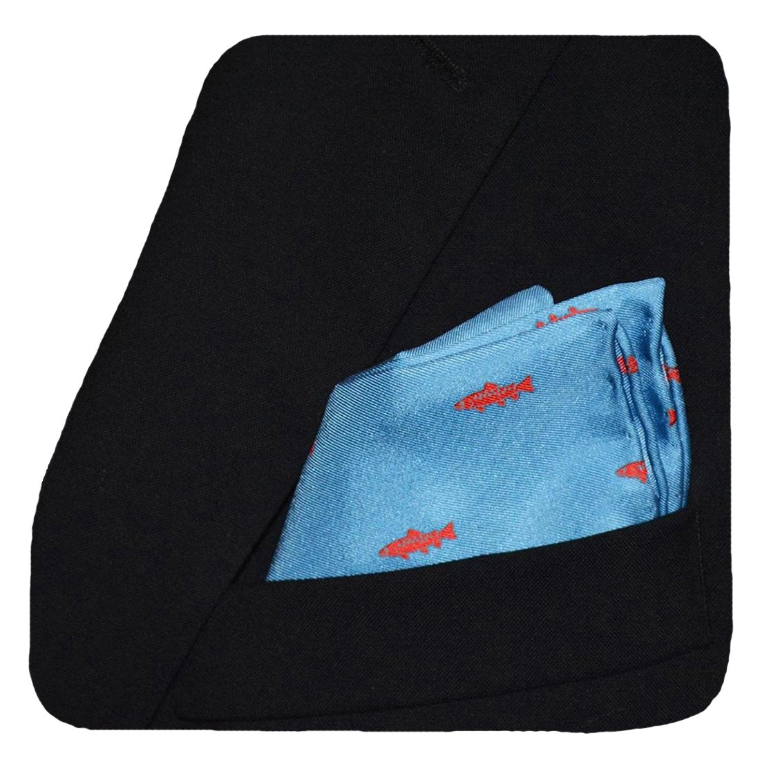 Pañuelo de bolsillo con forma de trucha, azul claro