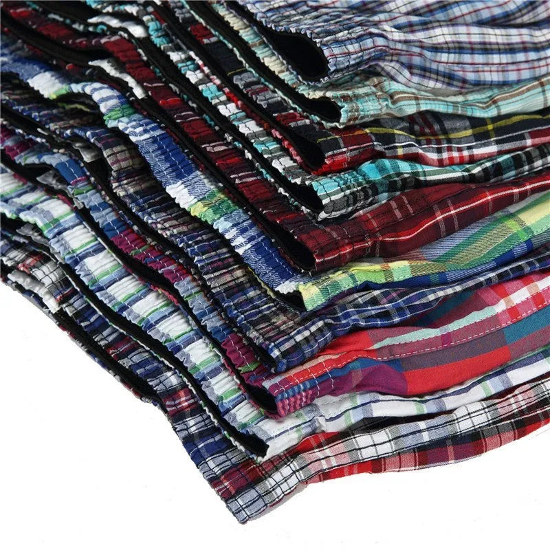4-Pack Men's Plaid Cotton Boxer Shorts