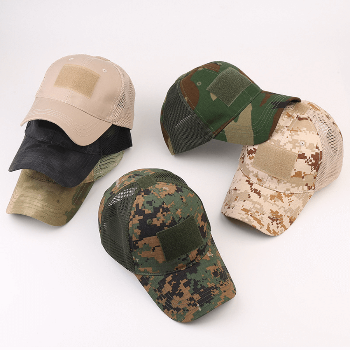 Gorra con parche de estilo táctico y correa ajustable