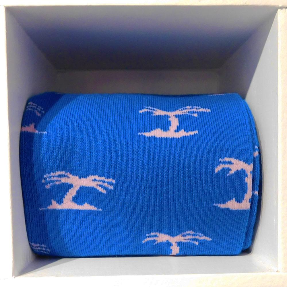 Palm Tree Socks - Men's Mid Calf - Blue