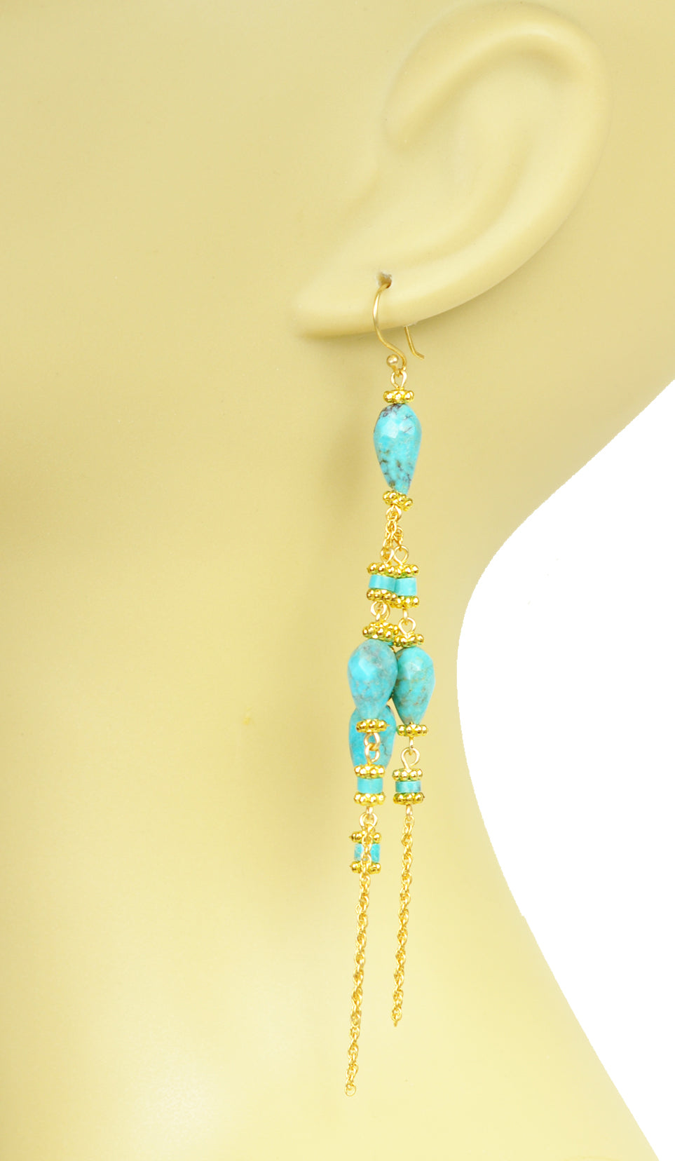 Turquoise Linear Chandelier Earrings