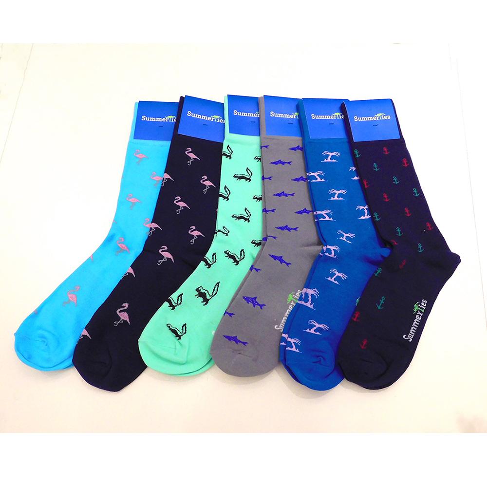 Skunk Socks - Black on Green - Men's Mid Calf