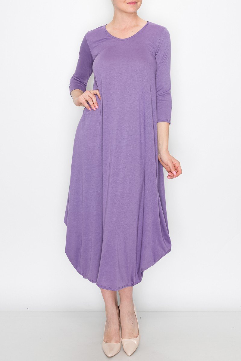 purple balloon dress 4Ply Silk Balloon Skirt Dress - Petite