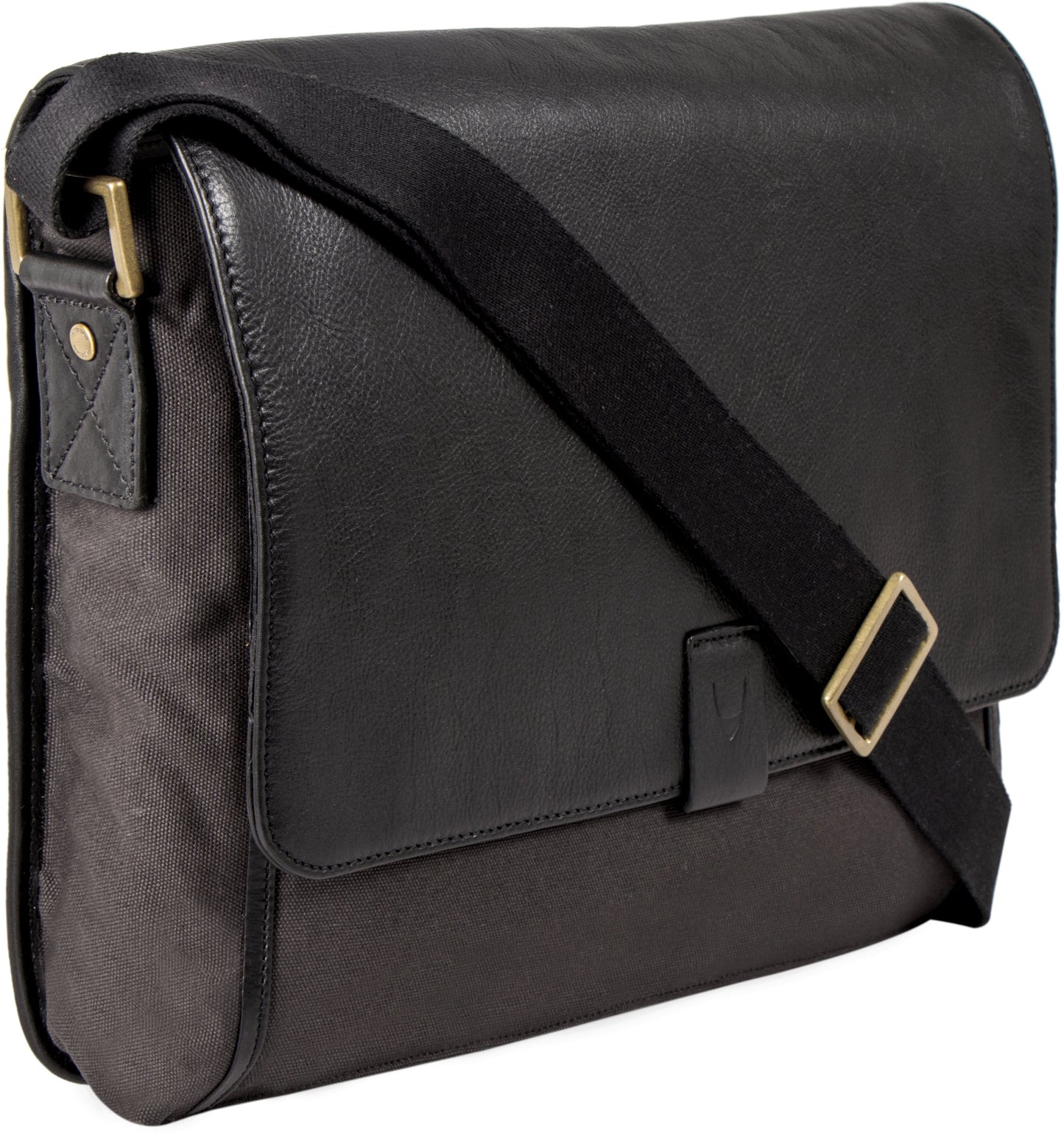 Bolso bandolera de lona y cuero para portátil Aiden