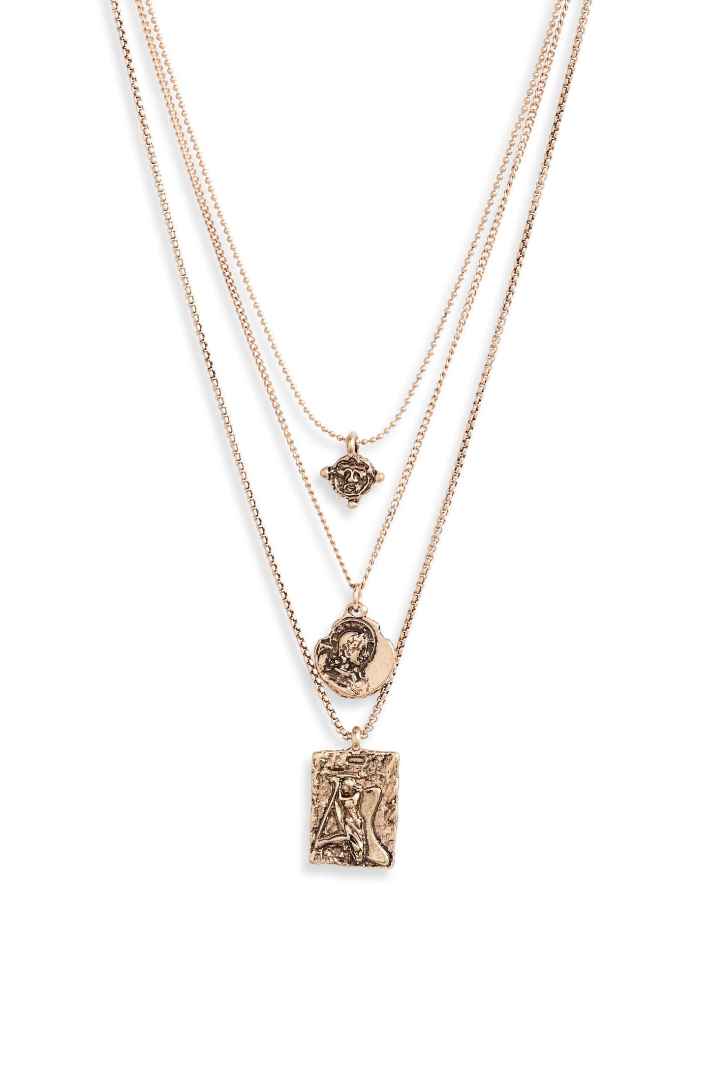 Collar con dije de moneda triple surtido