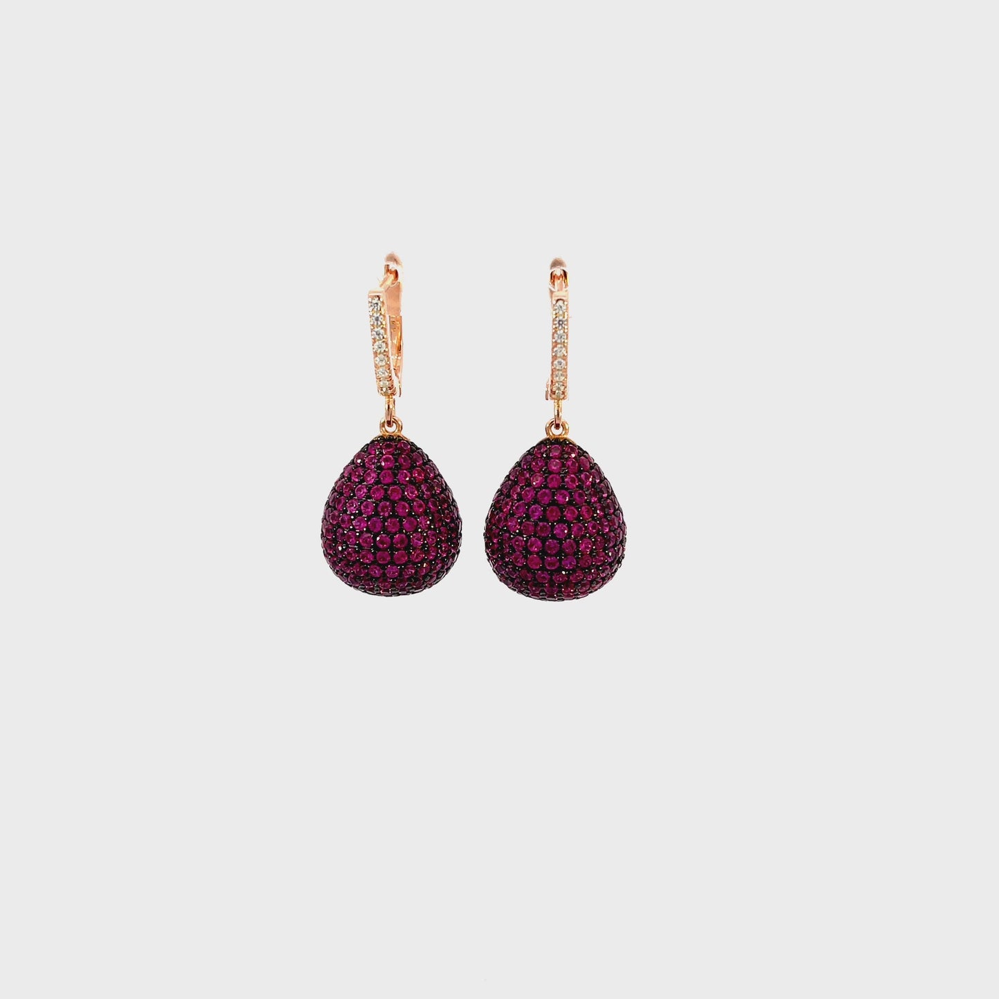 Valerie Pear Drop Gemstone Earring Rosegold Ruby