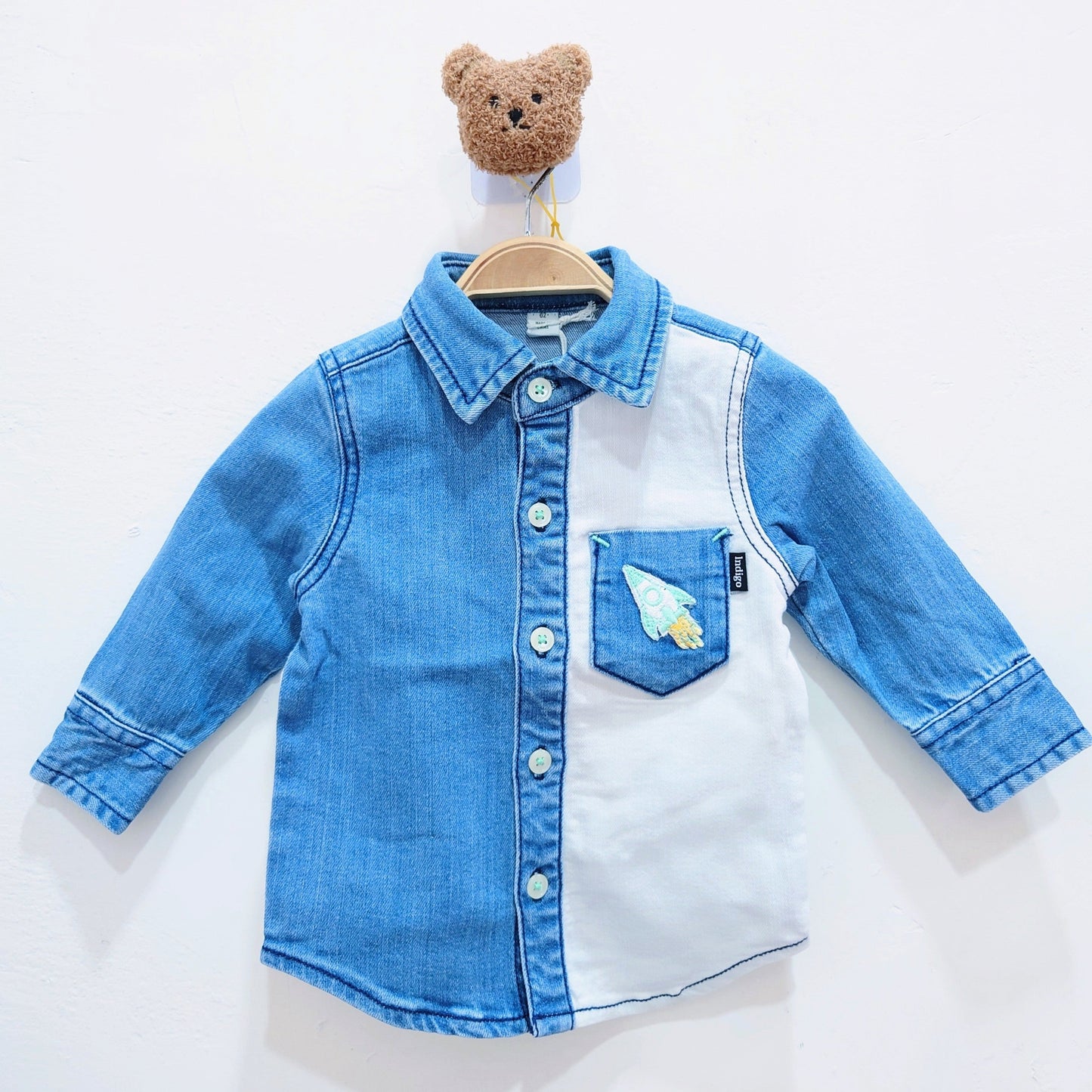 Boy's Denim Button-Up Rocket Shirt