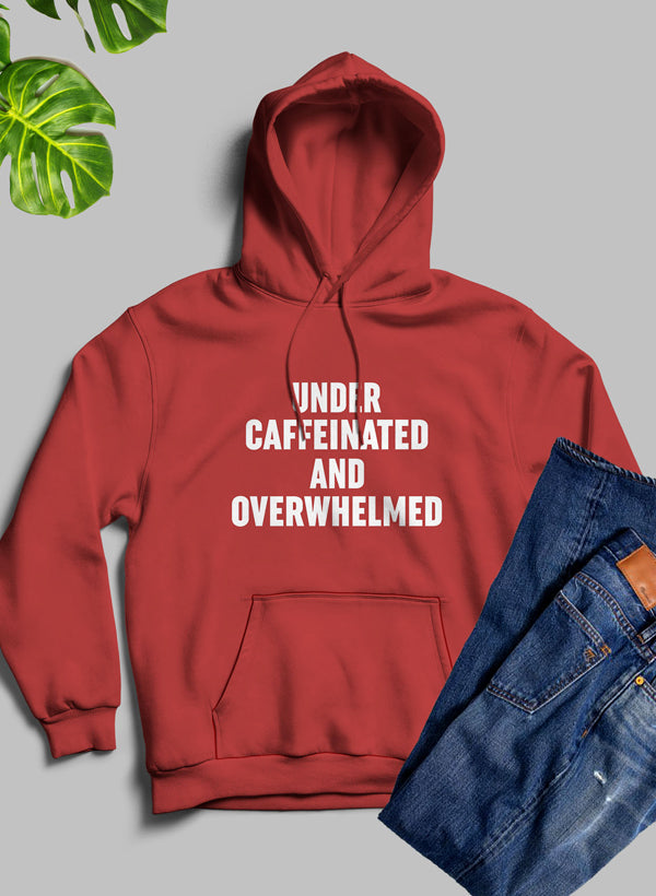 Sudadera con capucha "Bajo consumo de cafeína y abrumado"
