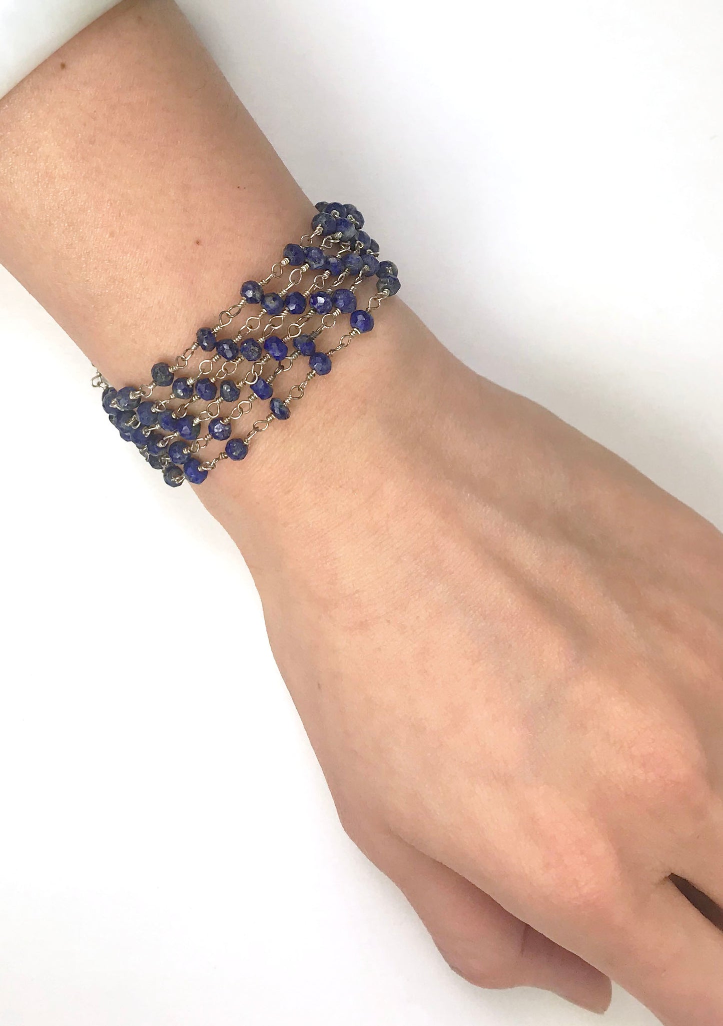 Pulsera de plata de ley con lapislázuli
