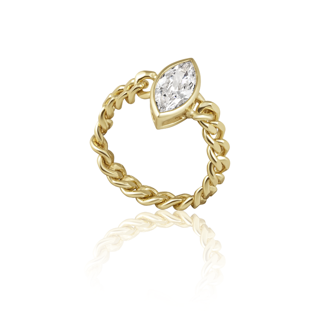 Marquise Bezel Chain Ring