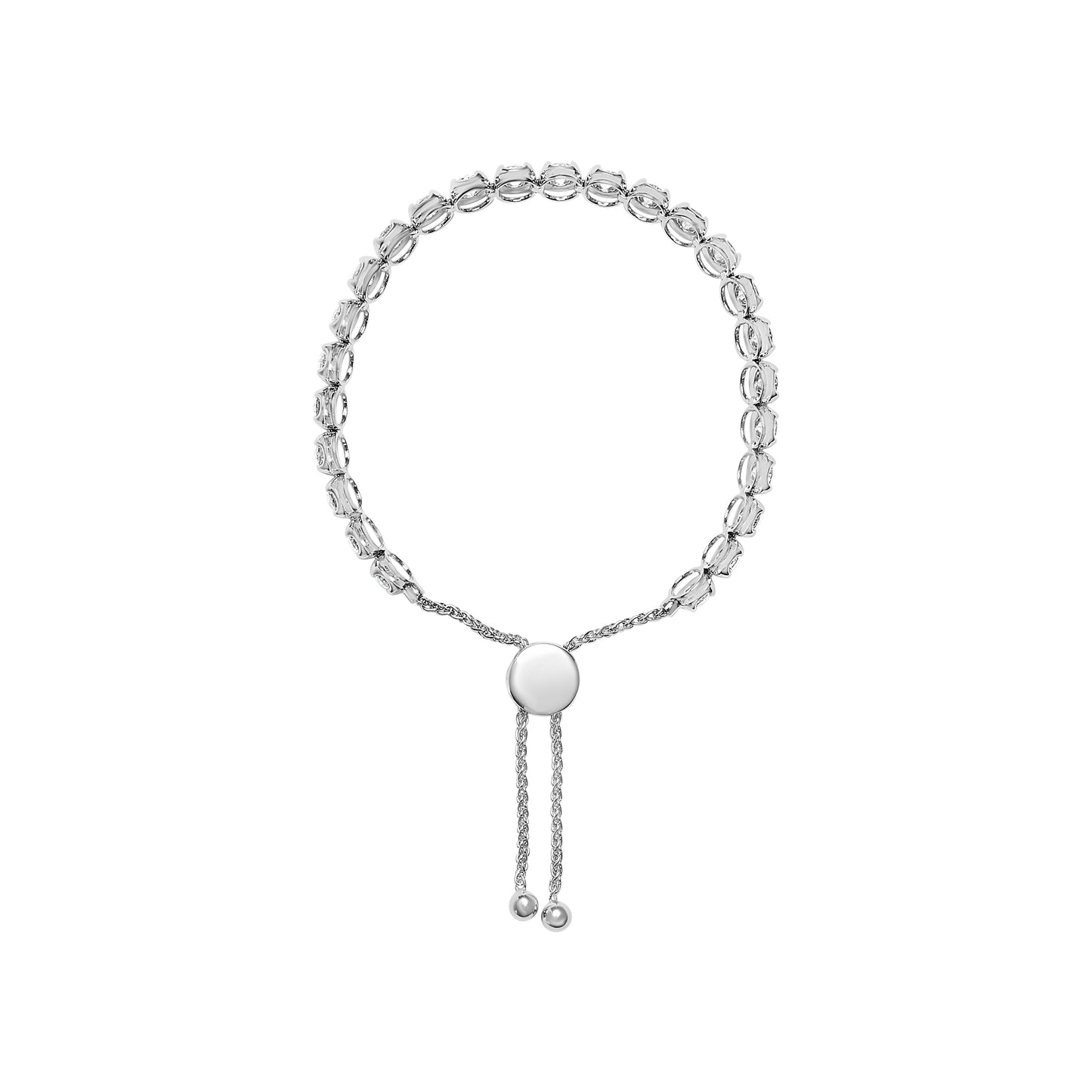 14K White Gold 6.00 Cttw Diamond 4â€-10†Adjustable Bolo Tennis Bracelet (I-J Color, I1-I2 Clarity)