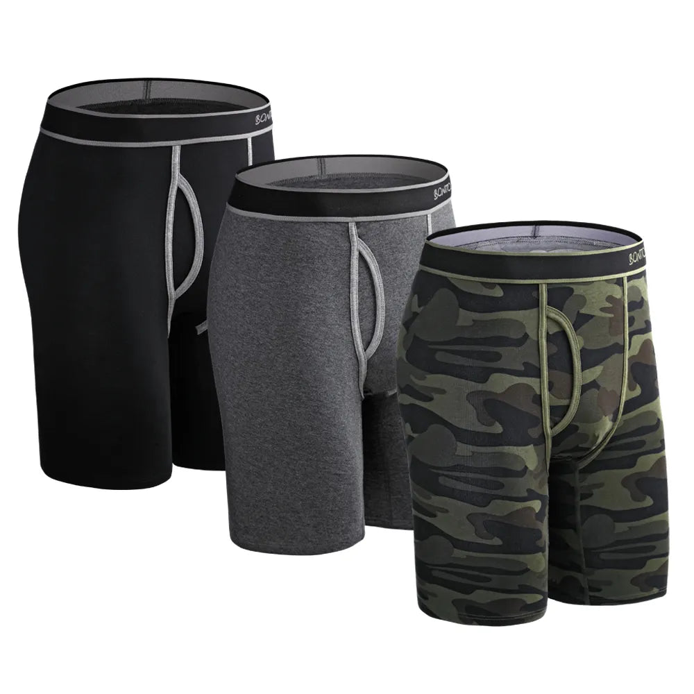 3pcs Long Boxer Shorts