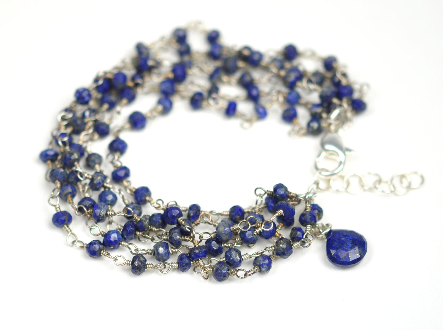 Pulsera de plata de ley con lapislázuli
