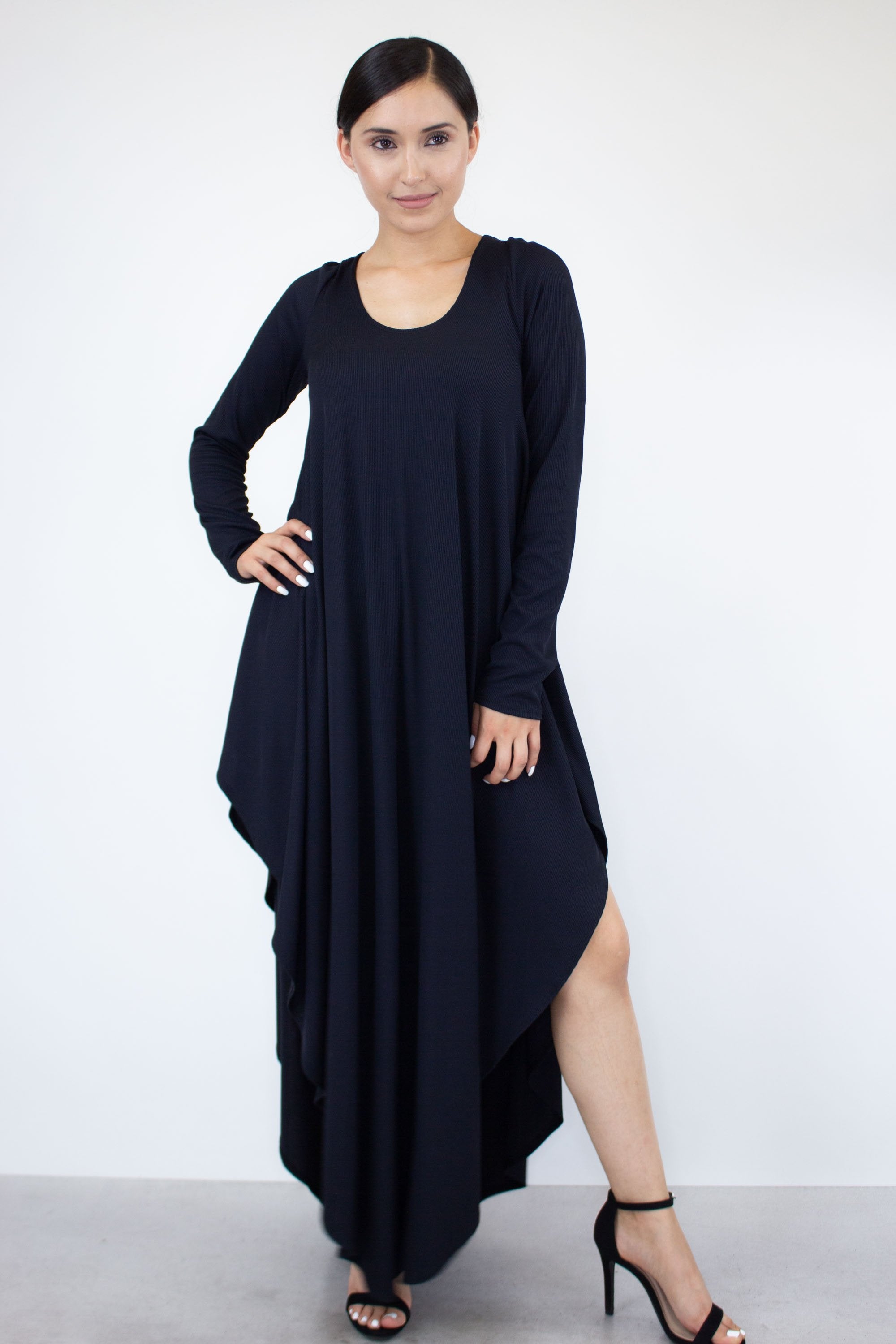 Asymmetric Long Sleeve Maxi Dress – Laguna Clothing Company