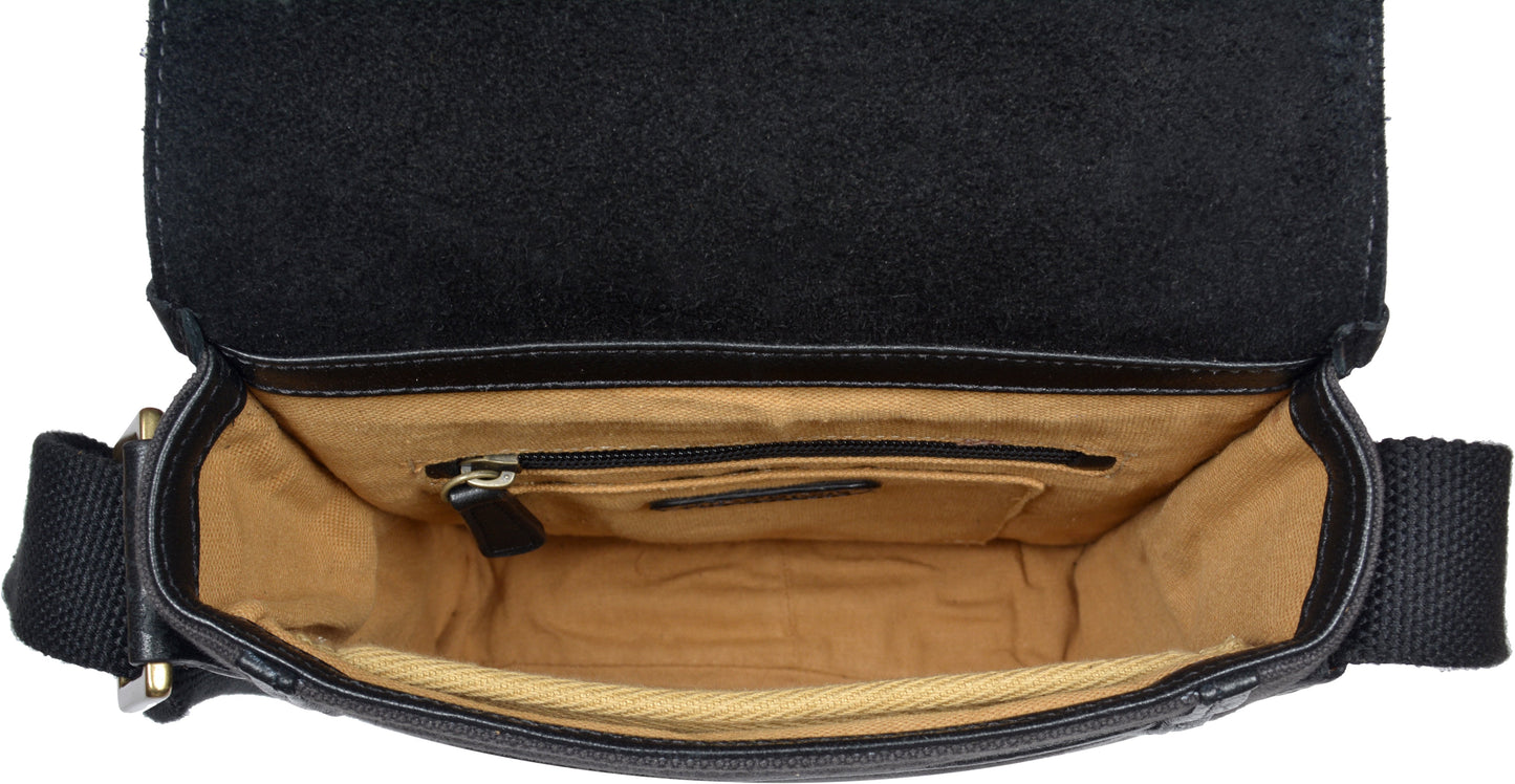 Aiden Small Canvas Leather Cross Body