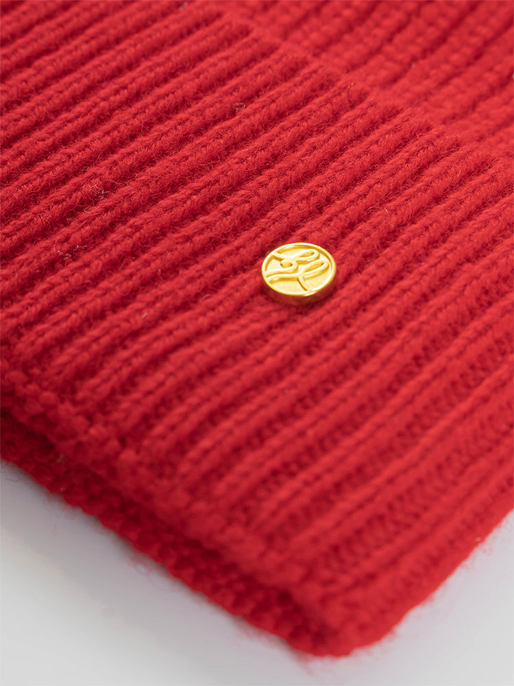 Gorro de cachemira rojo HL