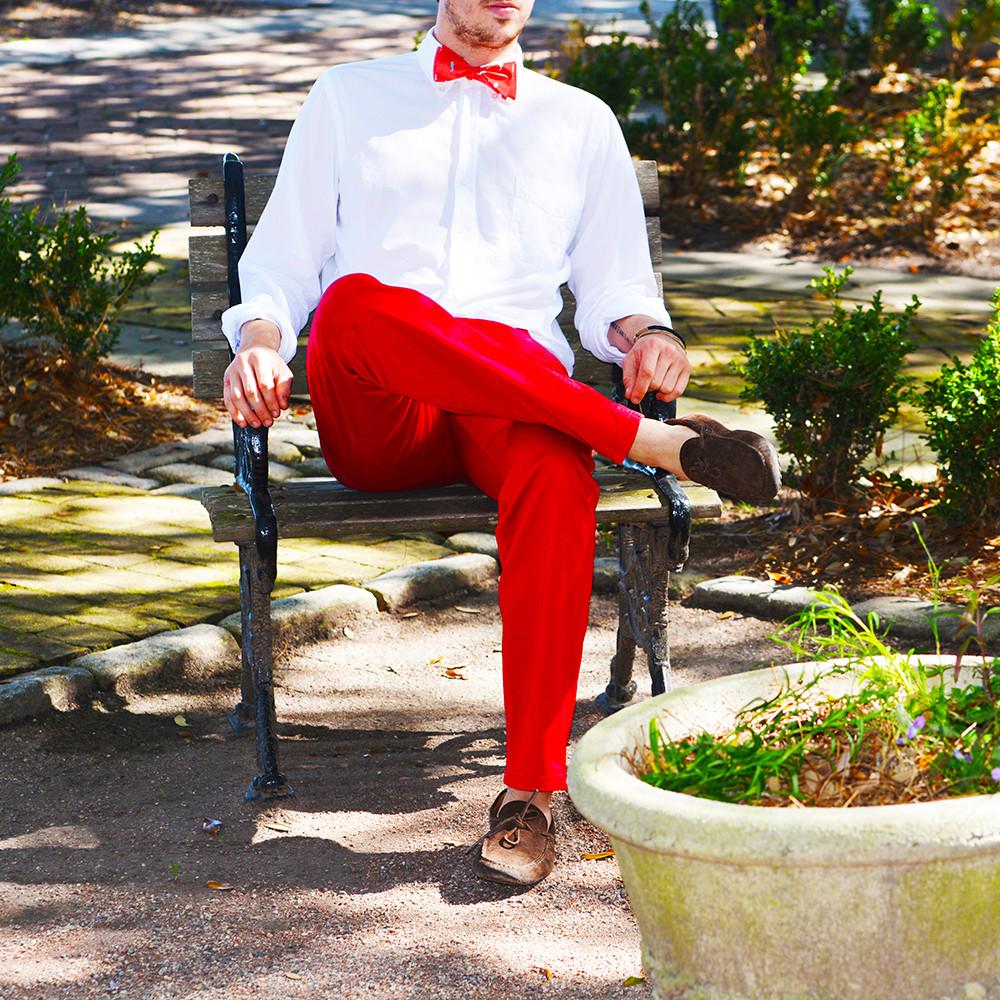 Pajarita de caballito de mar - Rosa coral, seda estampada