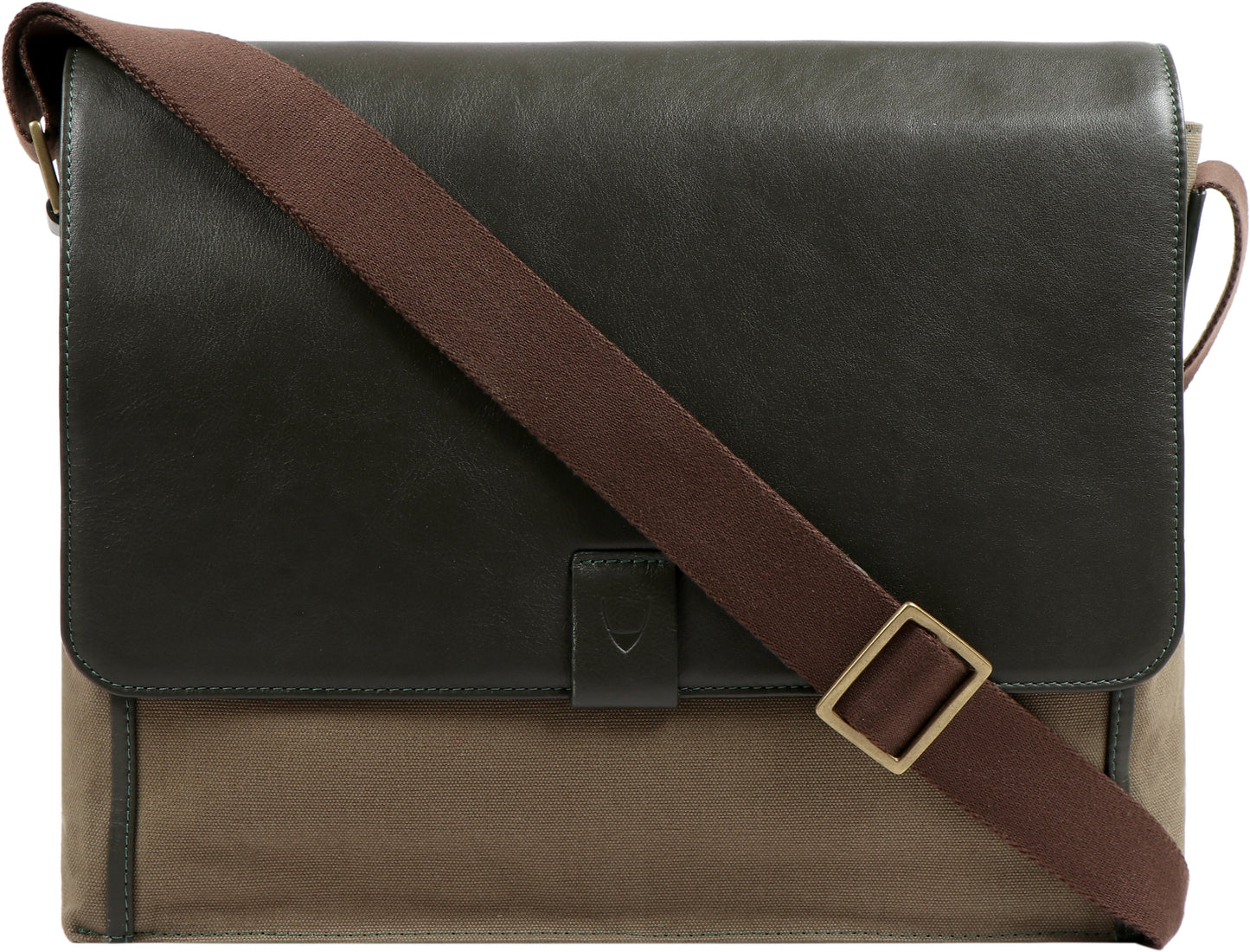 Bolso bandolera de lona y cuero para portátil Aiden