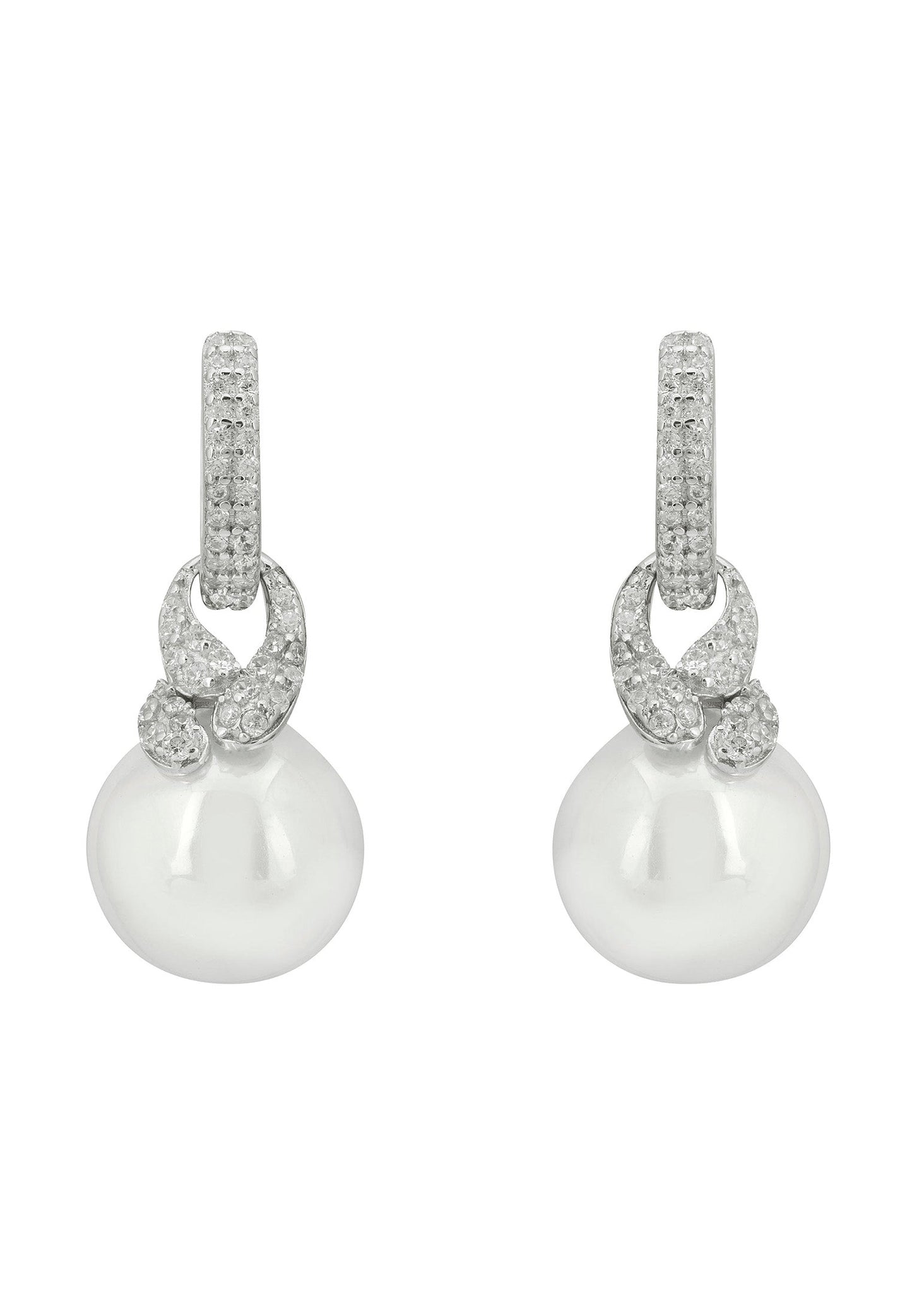 Tie the Knot Drop Pearl Earrings Silver