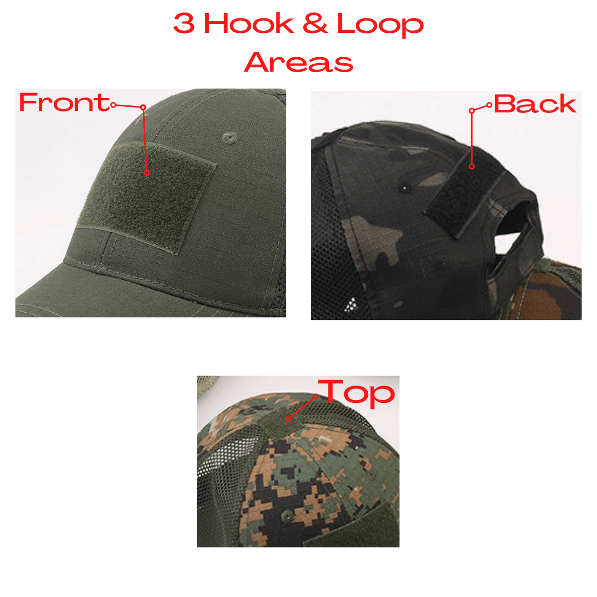 Gorra con parche de estilo táctico y correa ajustable