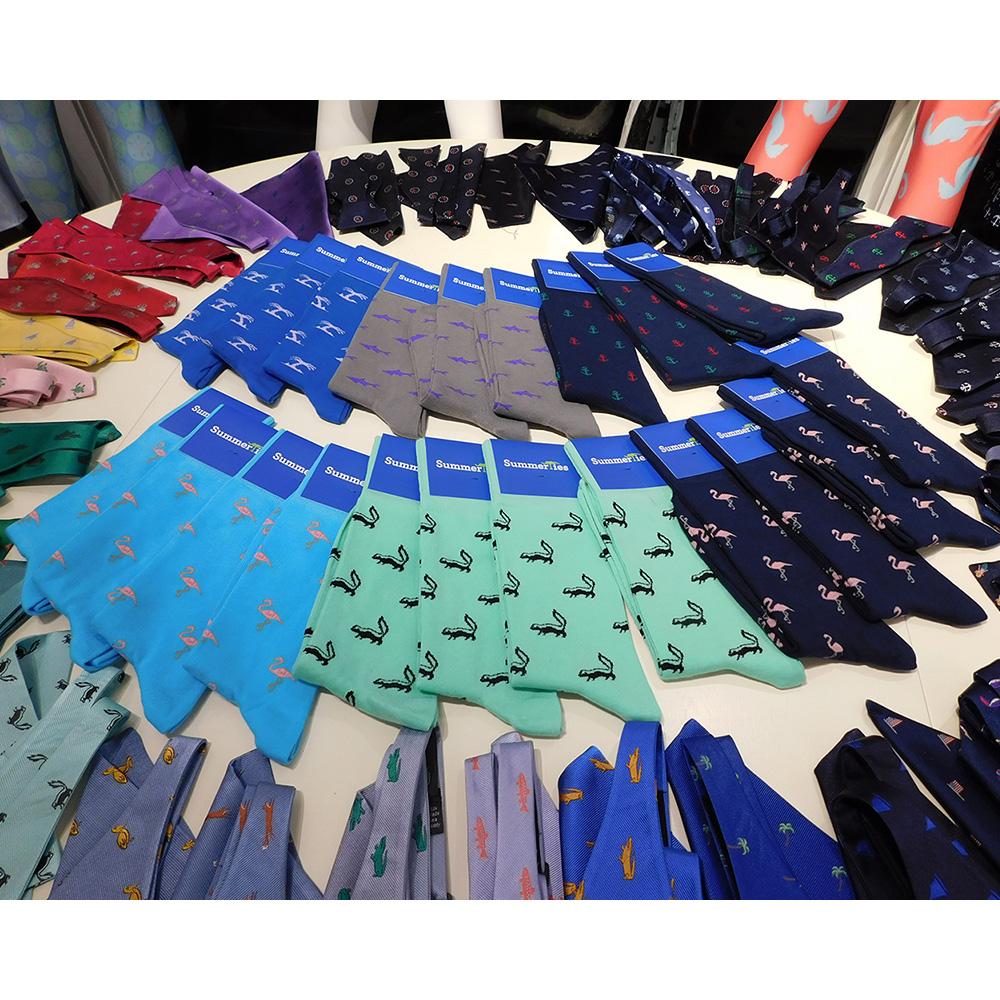 Palm Tree Socks - Men's Mid Calf - Blue