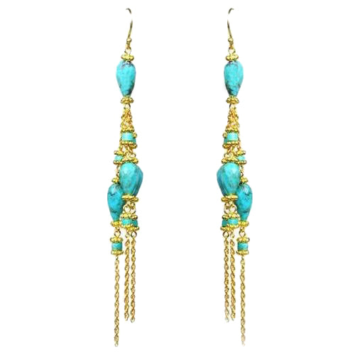 Turquoise Linear Chandelier Earrings