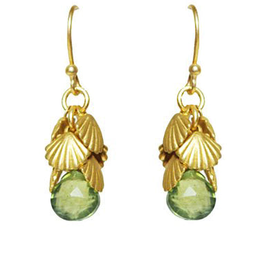 Shell Cluster Peridot Earring