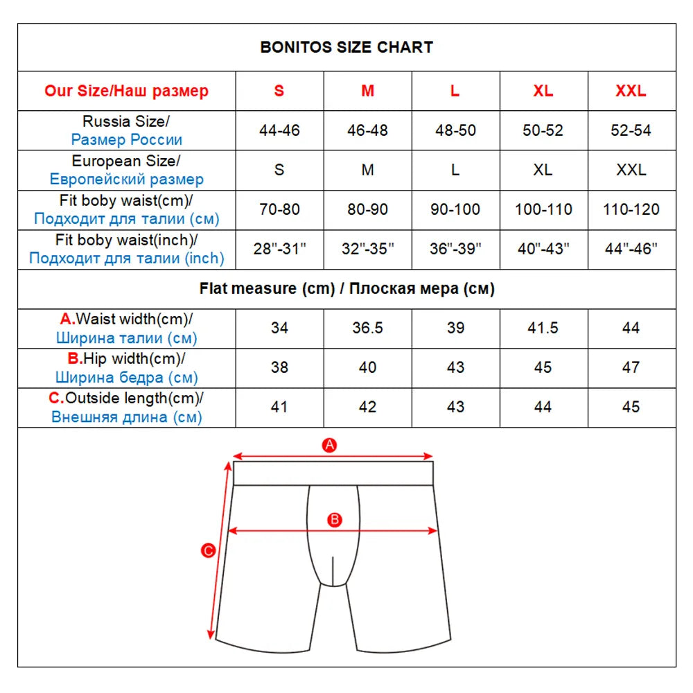3pcs Long Boxer Shorts