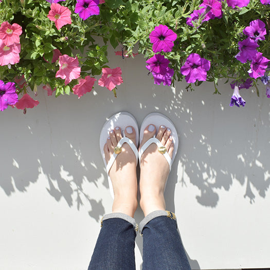 Gold Shell - Studs Flat Flip Flops Sandal