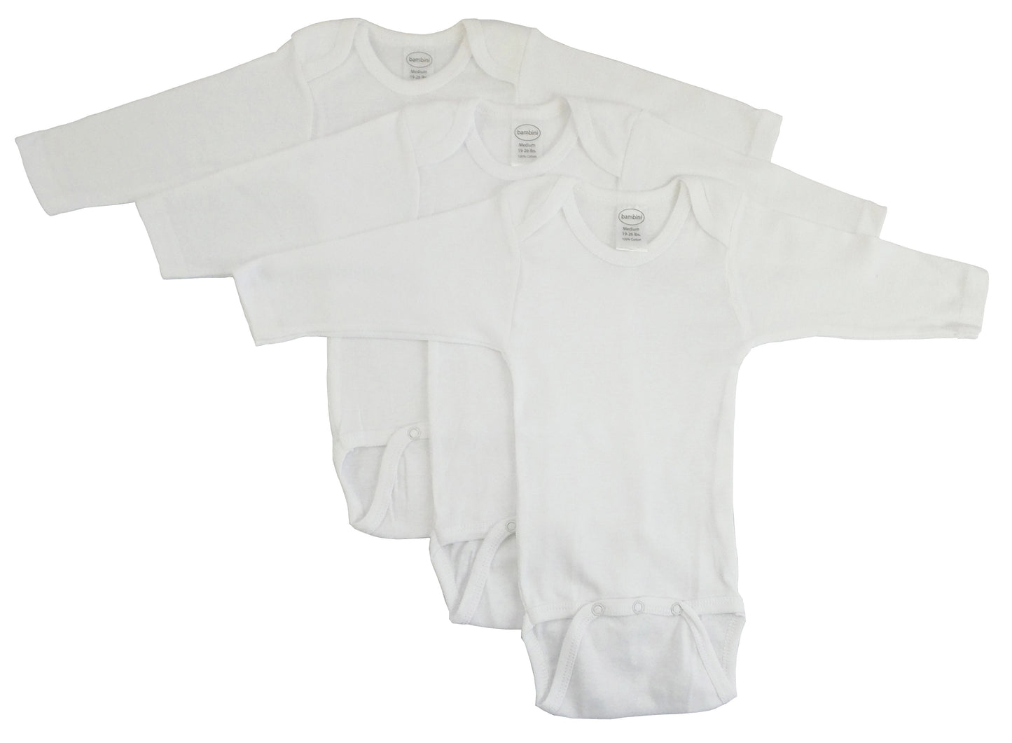 Conjunto de 3 pijamas Bambini de manga larga en color blanco