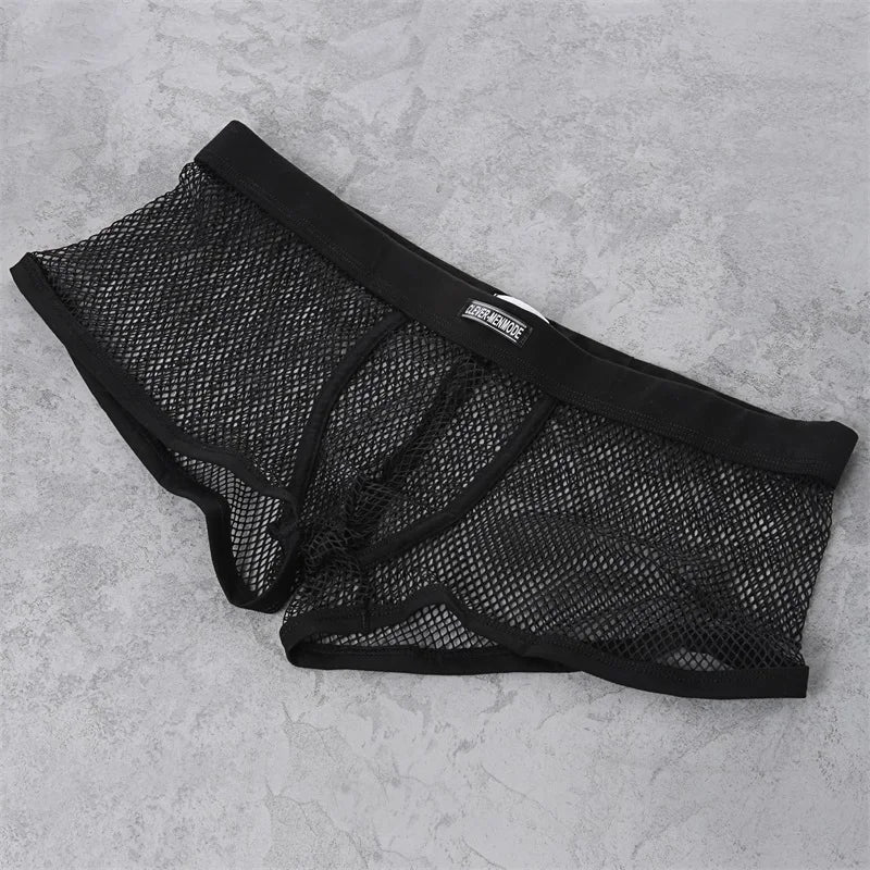 Men's Boxer Shorts Low Rise Transparent Underwear
