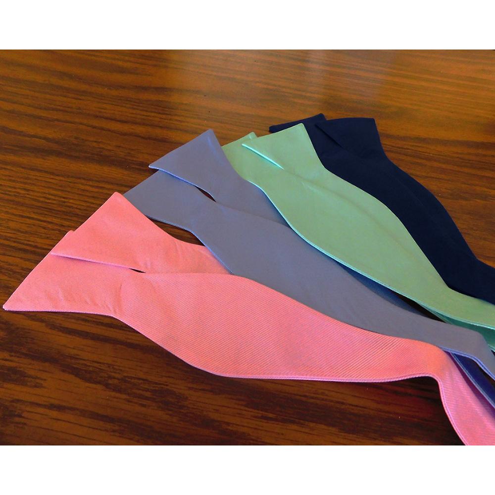 Pajarita de color liso, verde claro, de seda tejida, para adultos