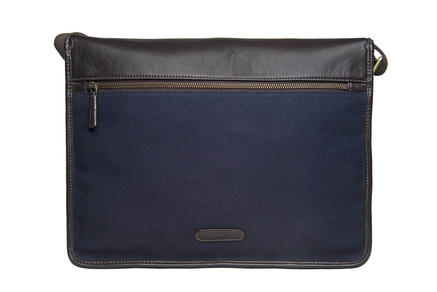 Bolso bandolera de lona y cuero para portátil Aiden