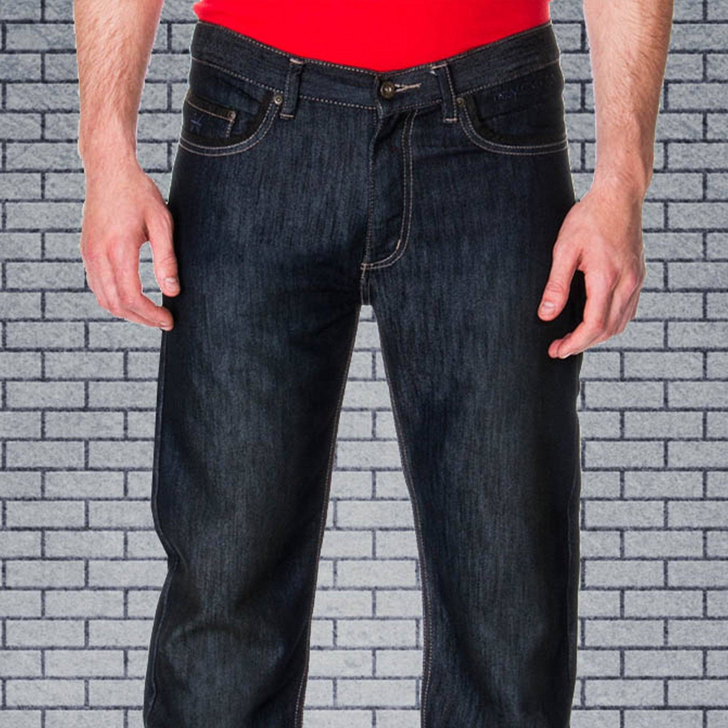 65 McMlxv Jean de lavado oscuro de mezclilla premium para hombre
