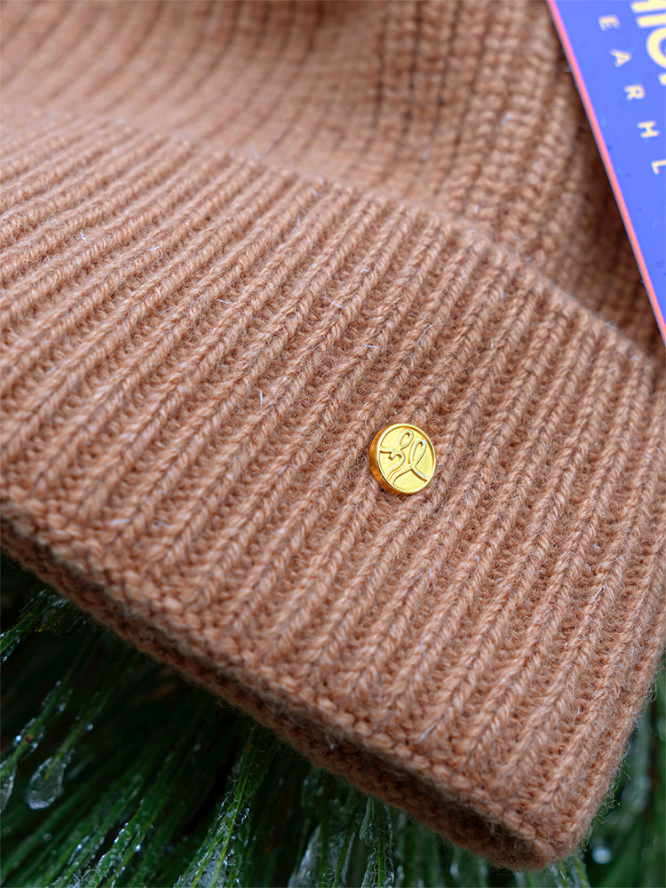 HL cashmere beanie tan