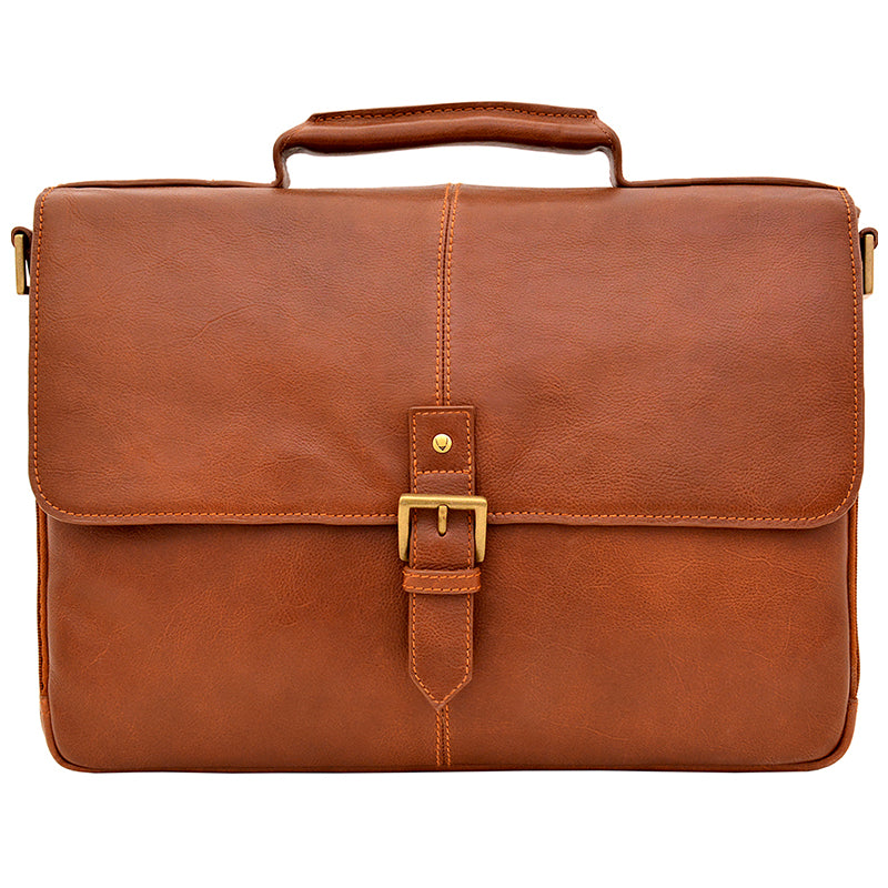 Maletín de trabajo de cuero Charles de Hidesign compatible con ordenador portátil de 15"