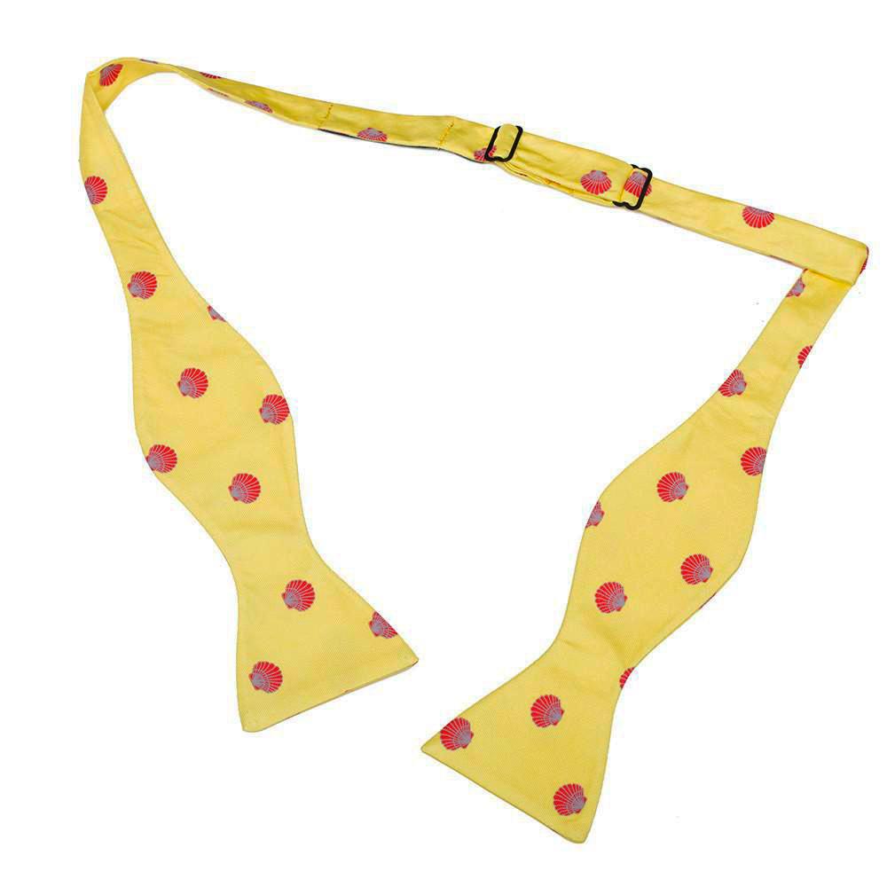 Pajarita de conchas marinas, roja, de seda estampada