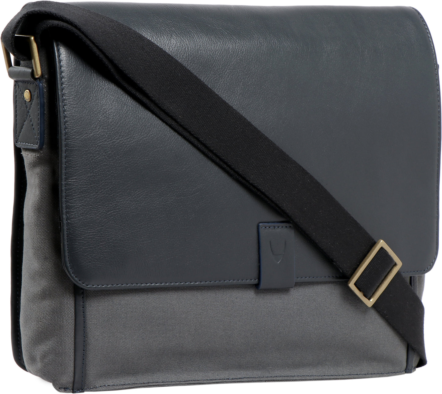 Bolso bandolera de lona y cuero para portátil Aiden