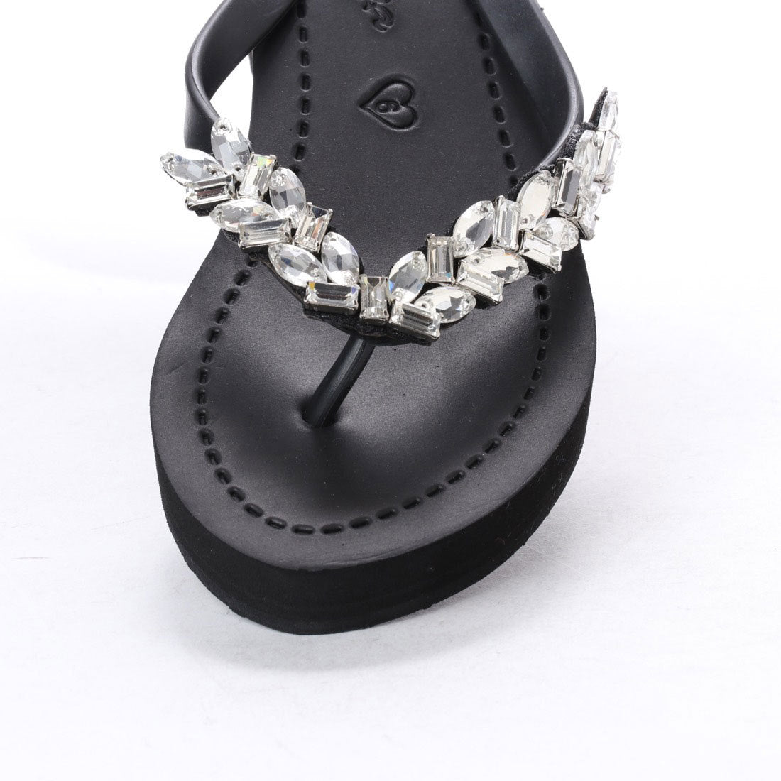 Greenwich - Rhinestone Mid Wedge Flip Flops