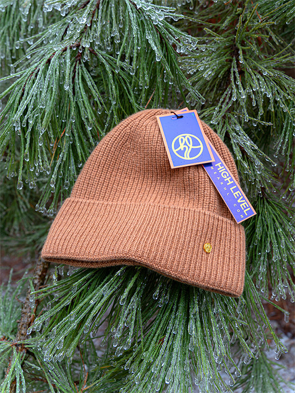 HL cashmere beanie tan
