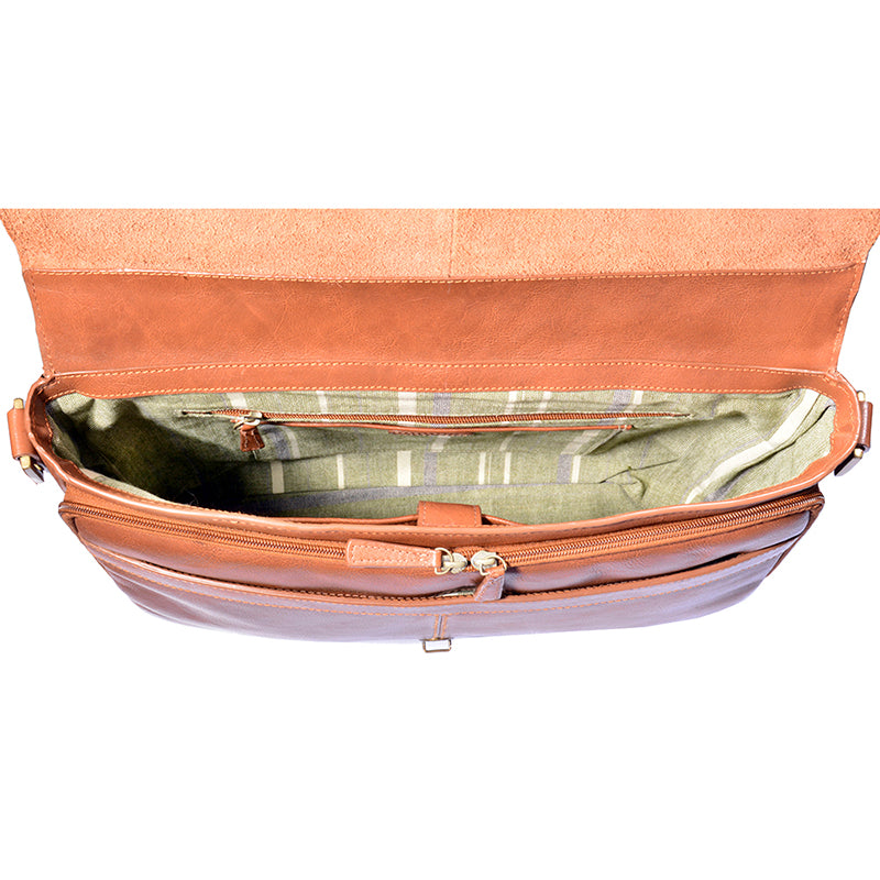 Maletín de trabajo de cuero Charles de Hidesign compatible con ordenador portátil de 15"