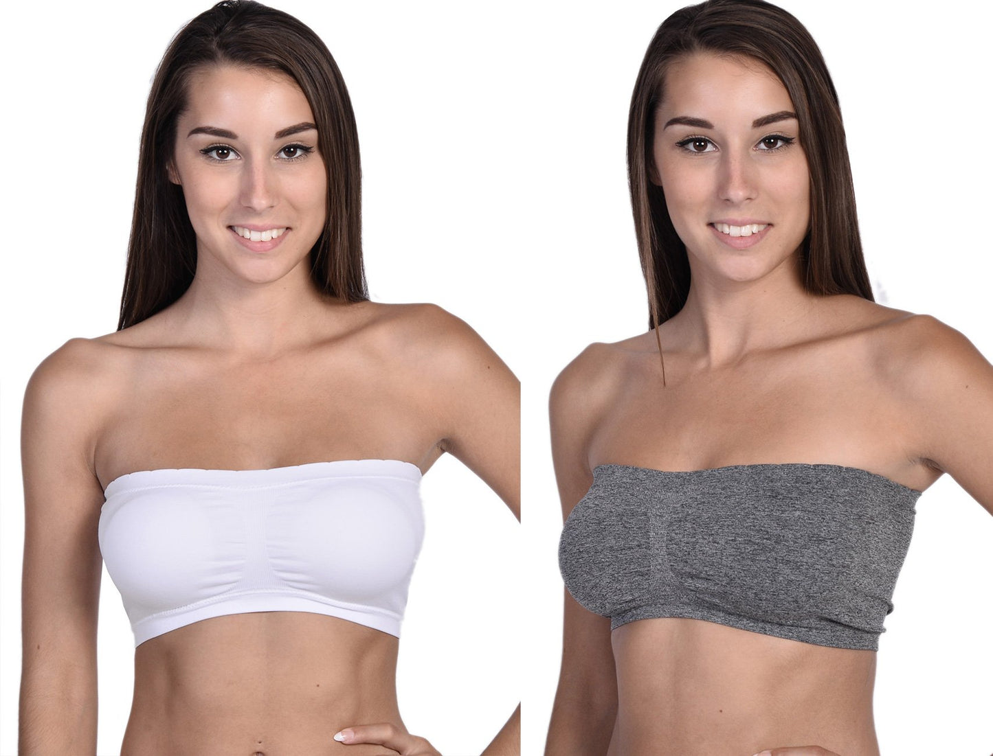 Pack de 2 bandeaus en mezcla de blanco y gris