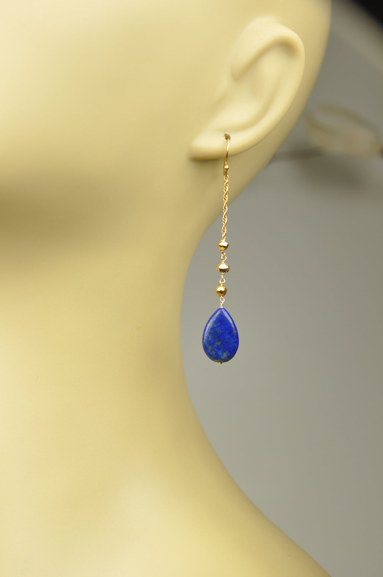 Lapis Lazuli Linear Drop Earrings