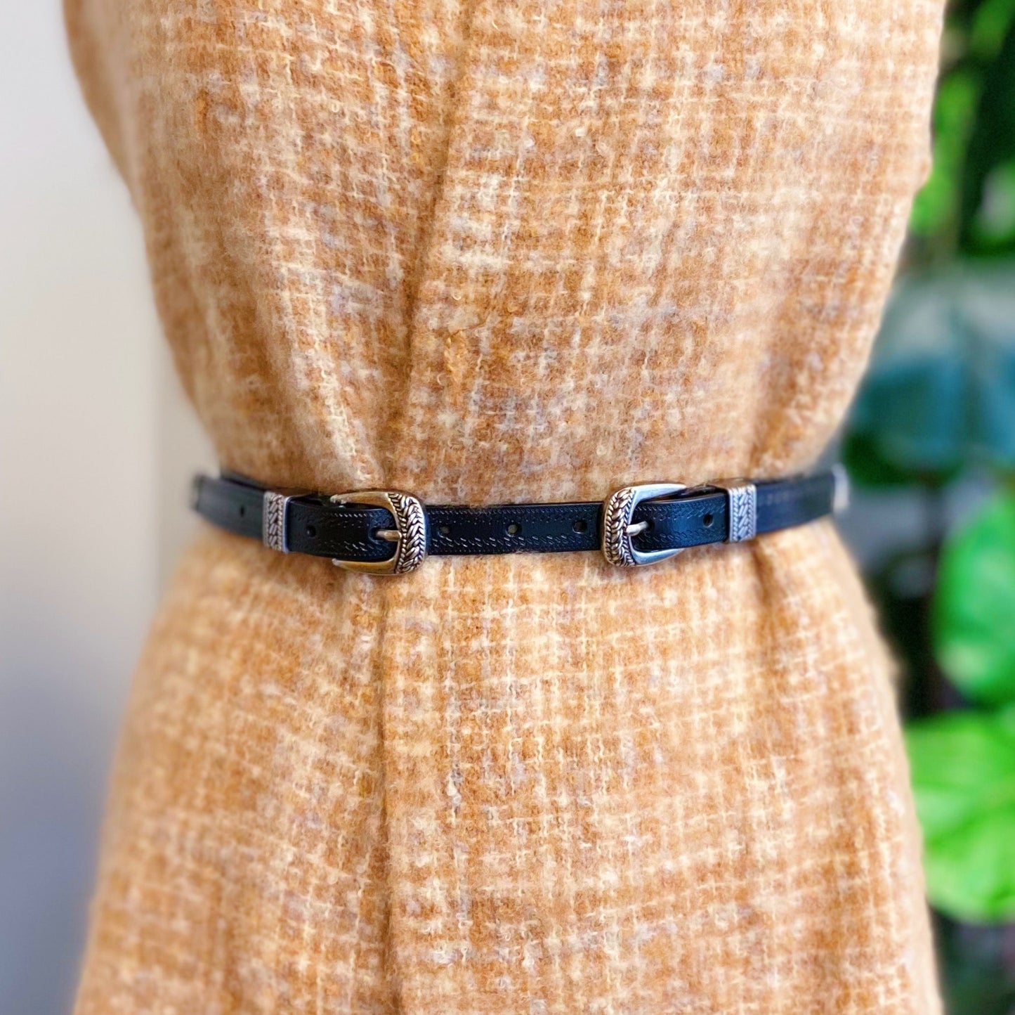 Genuine Leather Double-Buckle Belt