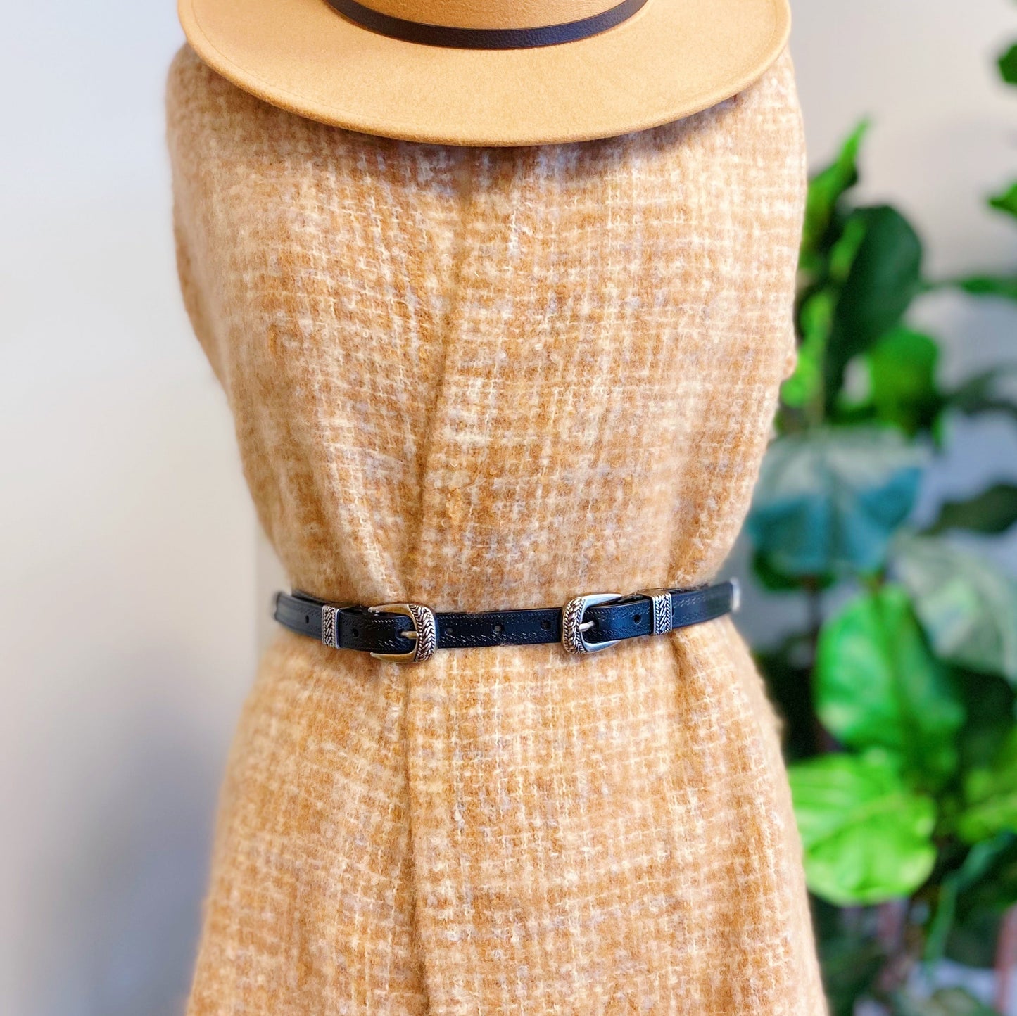 Genuine Leather Double-Buckle Belt