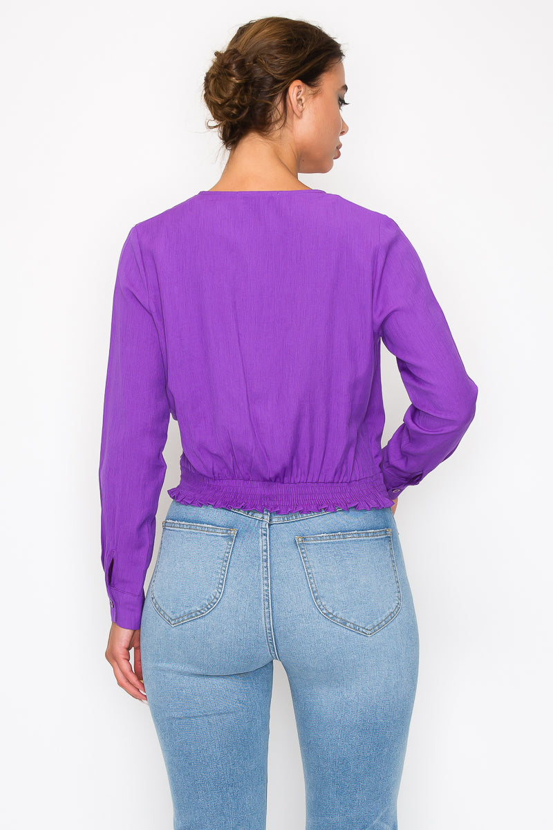 Chicly Wrapped Top (Purple)