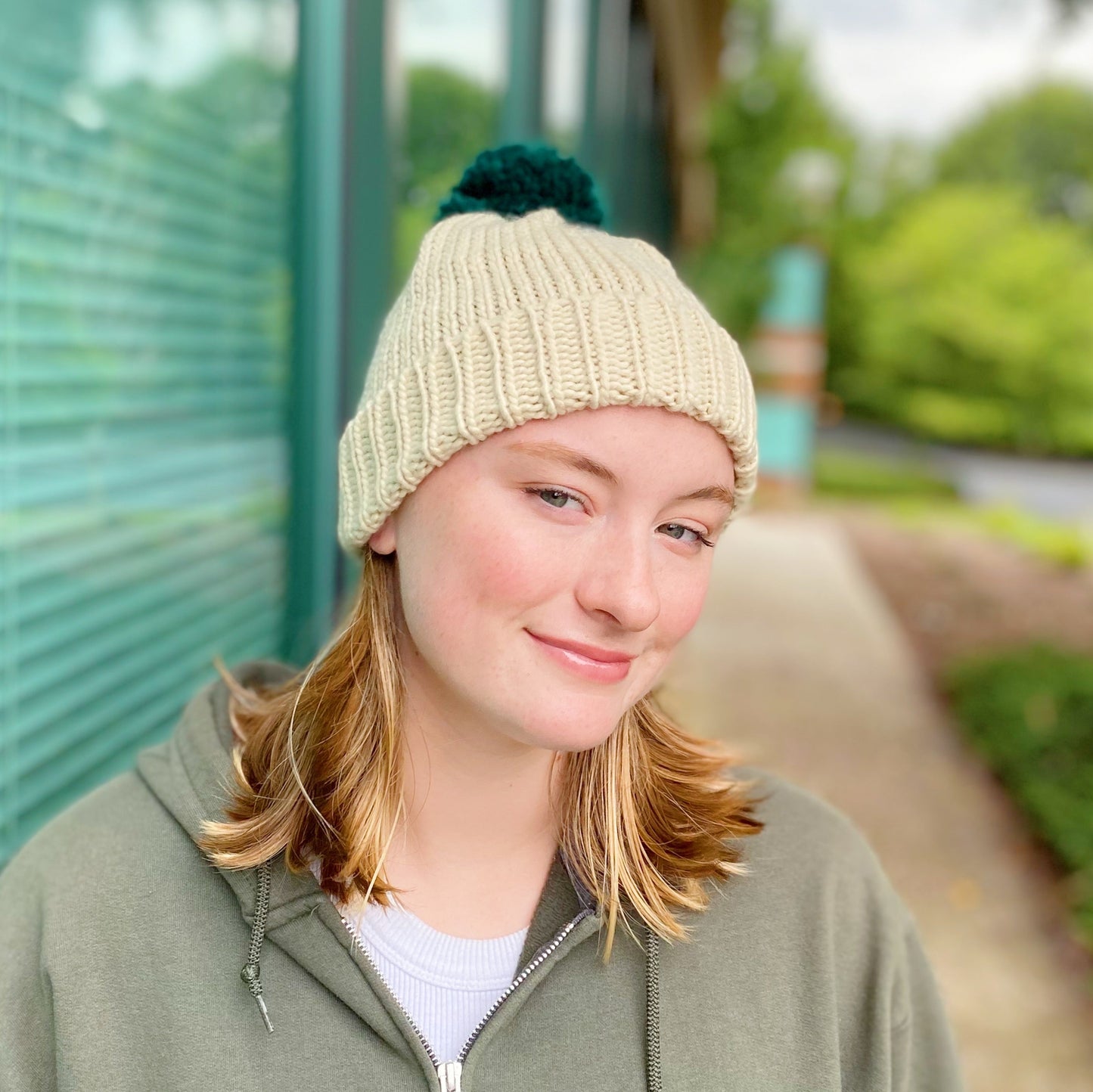 Vintage Charm Color Pom Beanie