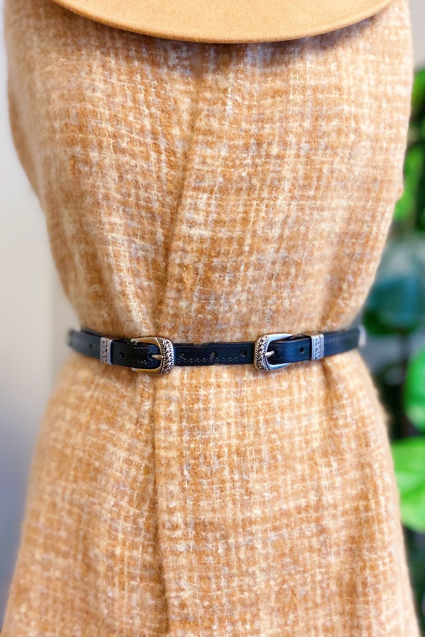 Genuine Leather Double-Buckle Belt