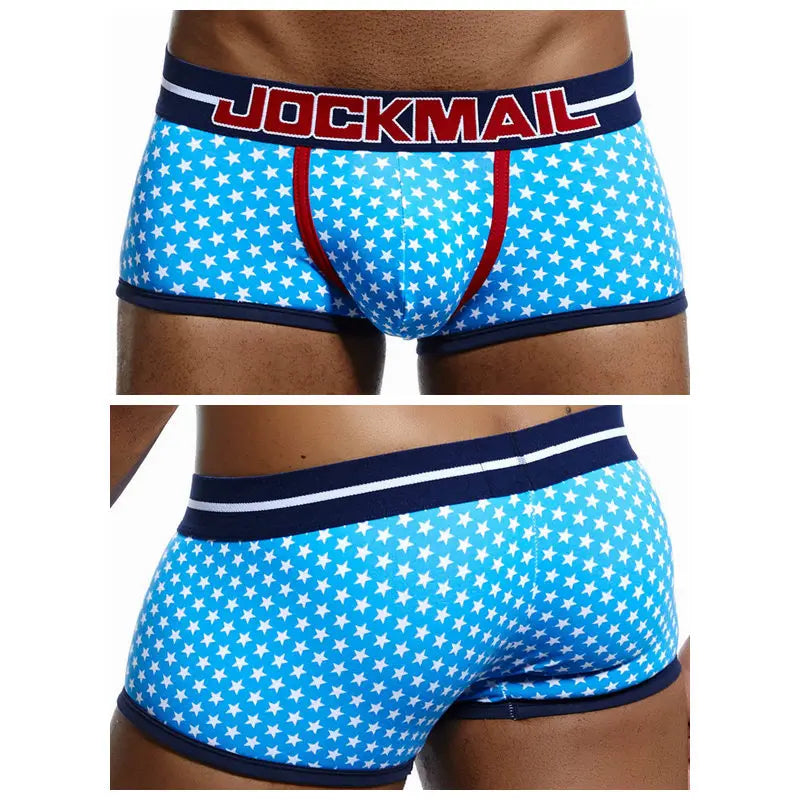 JOCKMAIL Fashion Print Low Rise Cotton Boxer Briefs